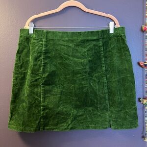 Forever 21 Green Corduroy Mini Skirt